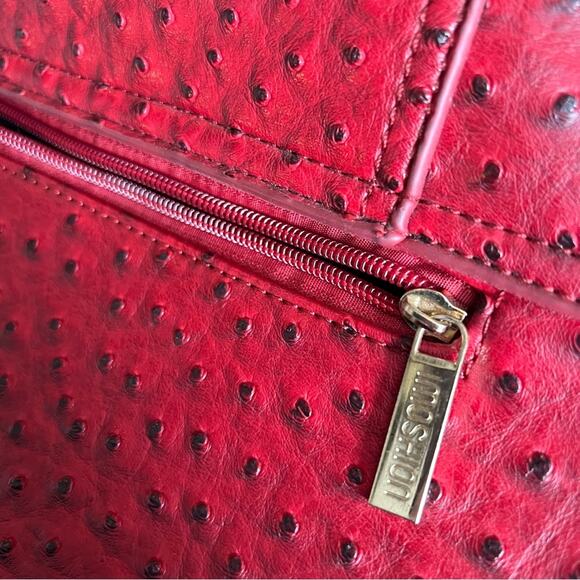 Imoshion Red Faux Ostrich Chain Link Handbag - Picture 13 of 16